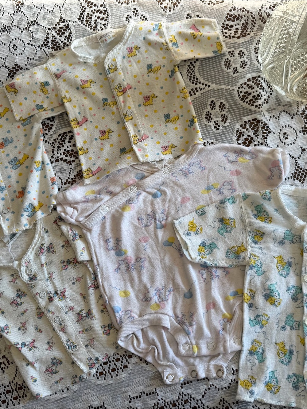 Baby Girls' Multi-Print Cotton Pajama Bundle - White with Yellow & Pastel Prints